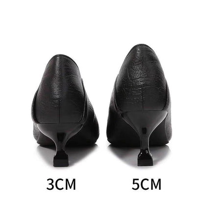 Tacones altos de cuero femenino (anticolisión)