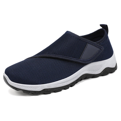 Zapatos masculinos nueva superficie de la red en primavera zapatos casuales transpirables convenientes pegatinas mágicas zapatos para ancianos