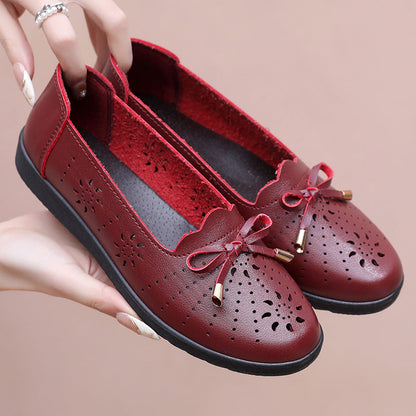 Zapatos de verano cómodos de piel con suela blanda