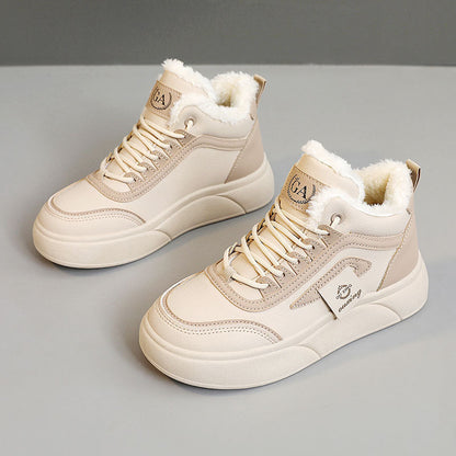 Zapatos casuales de terciopelo de suela gruesa de invierno