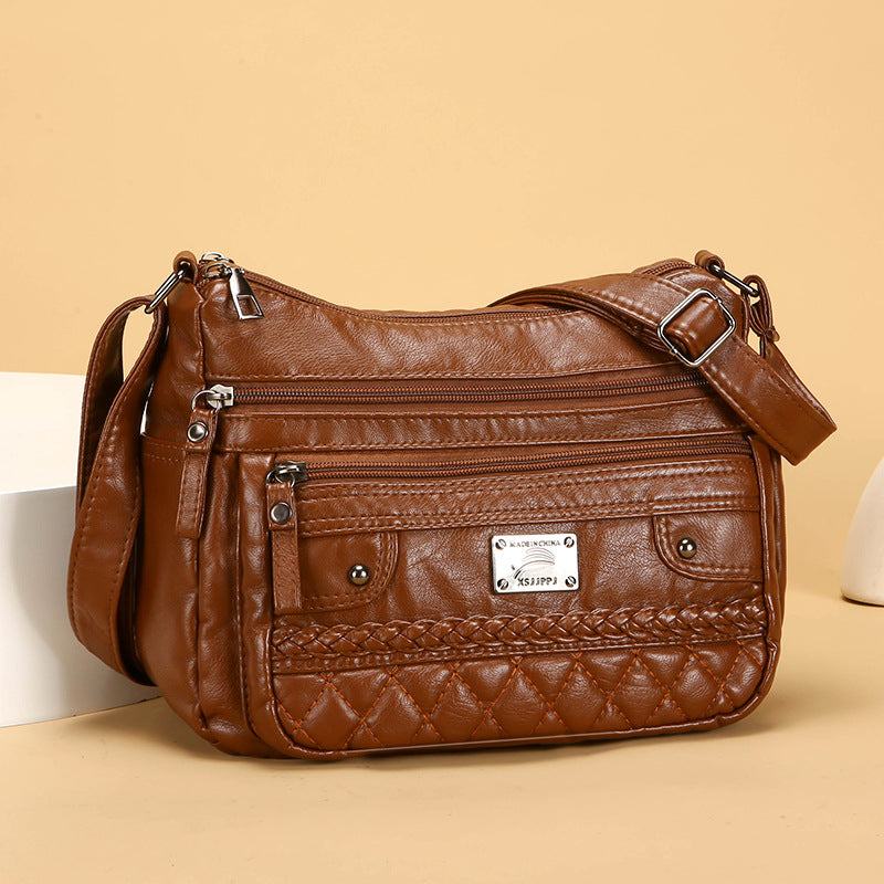 Bolso de piel suave y lavada a la moda