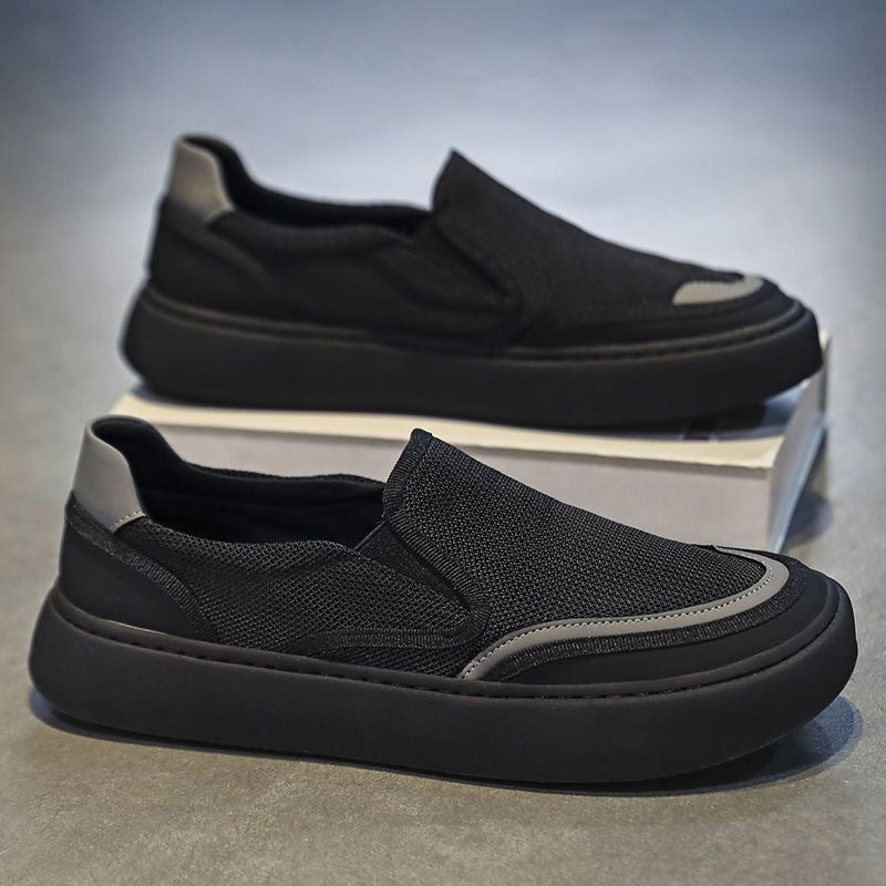 Zapatos masculinos en verano con marea de lona transpirable y zapatos casuales perezosos