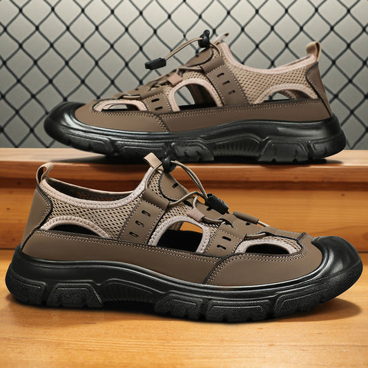 Zapatos Hombres sandalias transpirables en verano, zapatos de red, zapatos casuales, zapatos de padre de mediana edad y ancianos