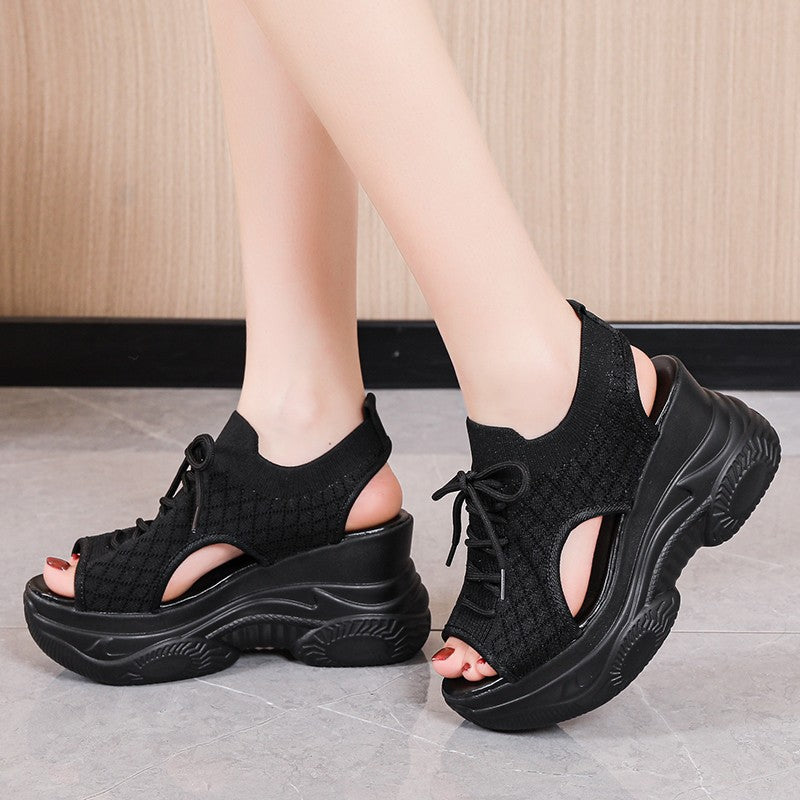 Sandalias de punto con tiras