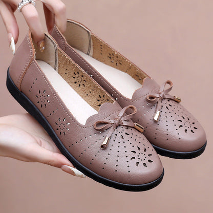 Zapatos de verano cómodos de piel con suela blanda