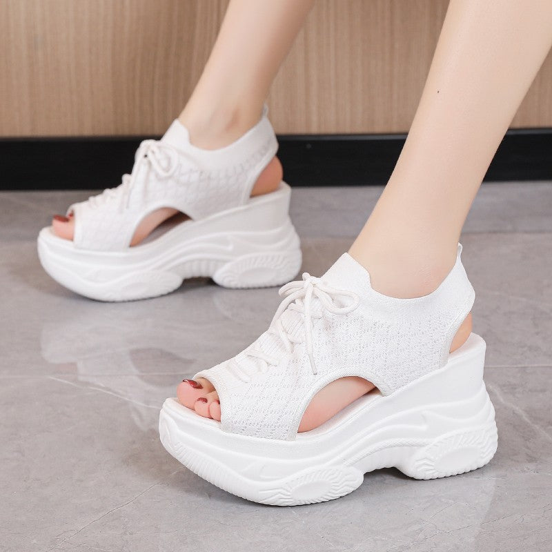 Sandalias de punto con tiras