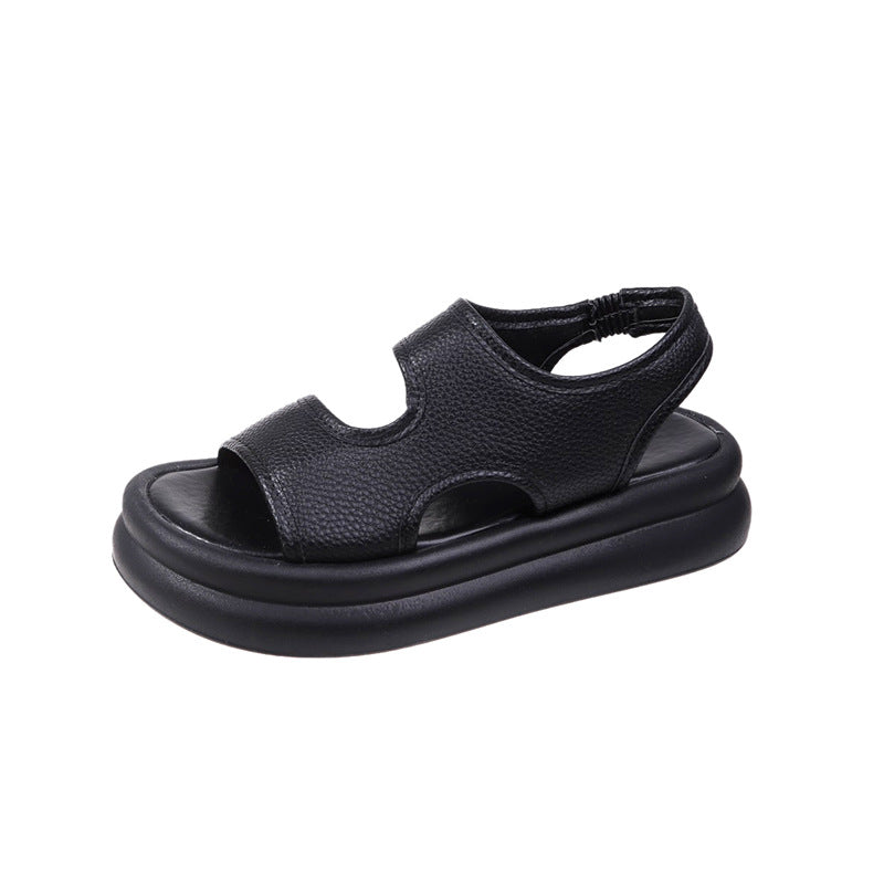 Sandalias sport plataforma piel suave