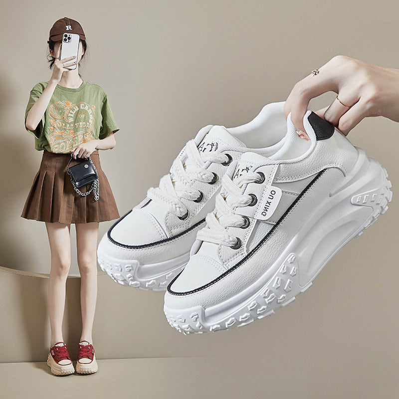Zapatillas deportivas casuales de suela gruesa con aumento de altura