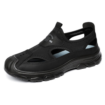 Sandalias masculinas nuevas zapatillas masculinas huecas con superficie de malla transpirable en verano