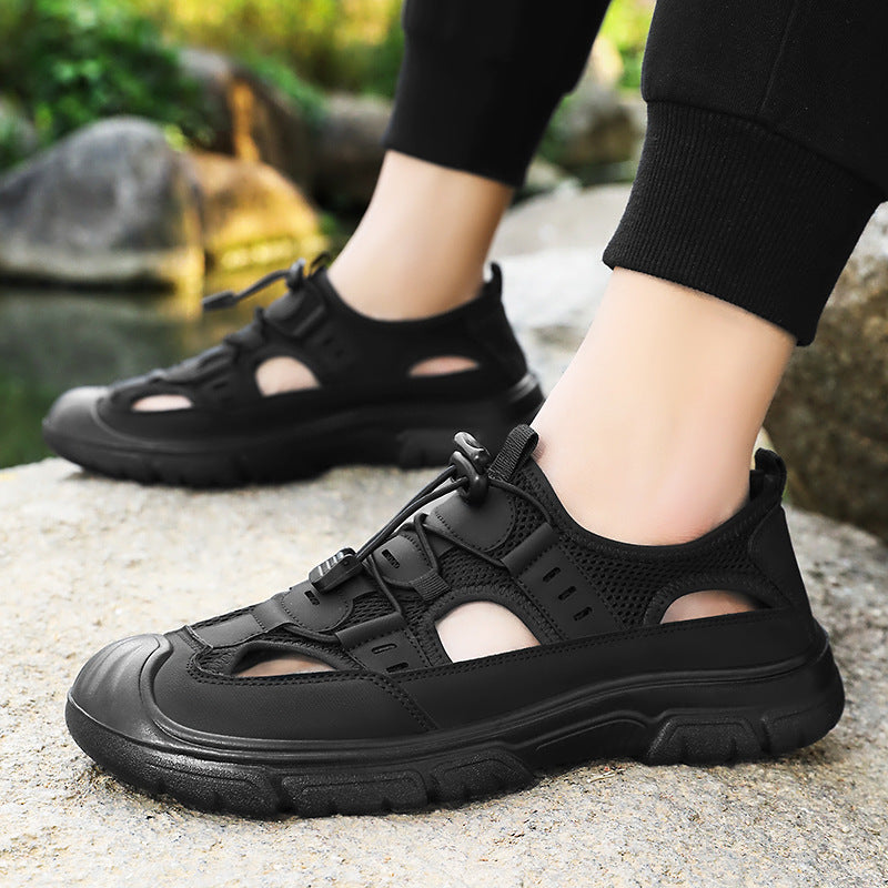 Zapatos Hombres sandalias transpirables en verano, zapatos de red, zapatos casuales, zapatos de padre de mediana edad y ancianos