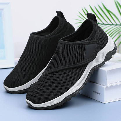 Zapatos masculinos nueva superficie de la red en primavera zapatos casuales transpirables convenientes pegatinas mágicas zapatos para ancianos