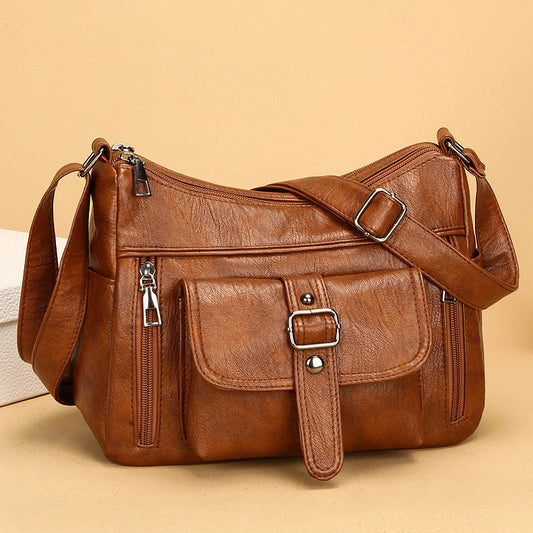 Bolso vintage de piel auténtica suave