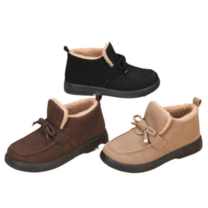 Zapatos de algodón para mujeres (lazo marrón)