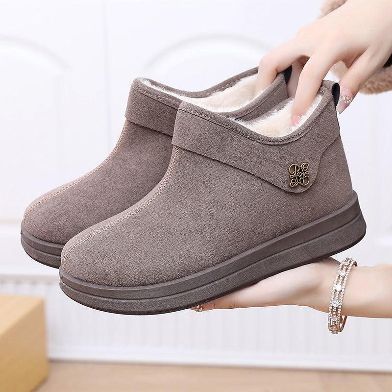 Botines bajos retro con forro polar