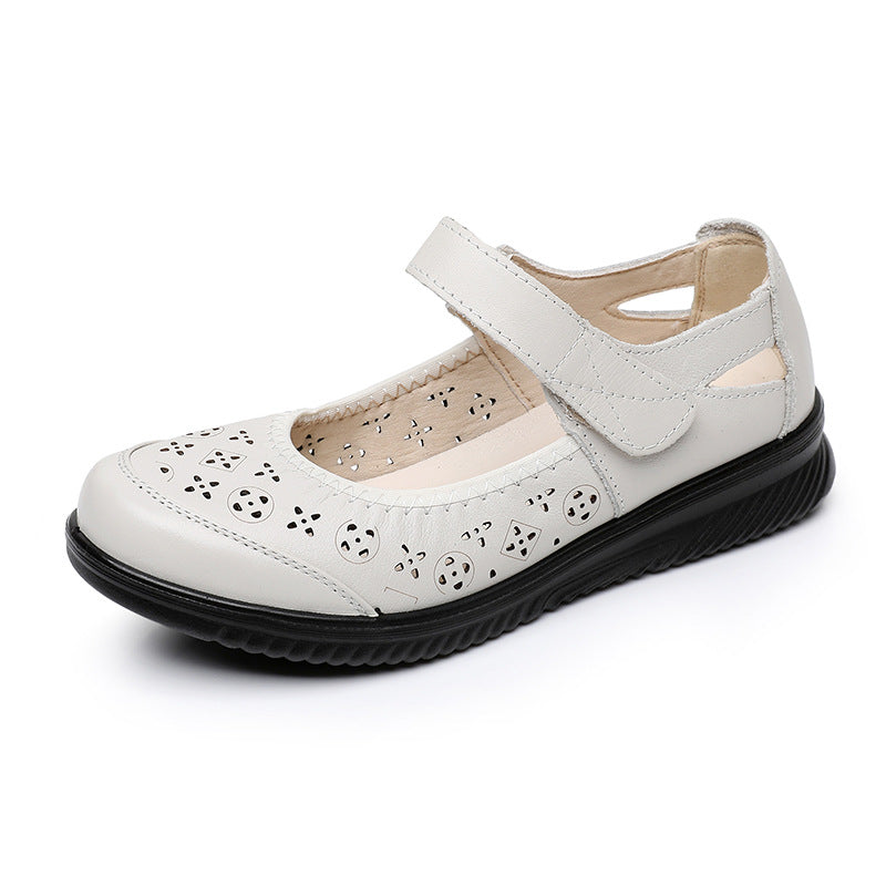 Zapatos de mujer de piel hueca transpirables