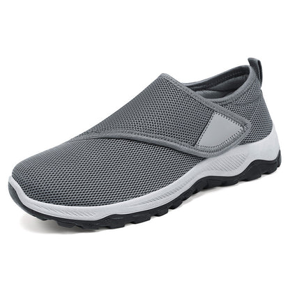 Zapatos masculinos nueva superficie de la red en primavera zapatos casuales transpirables convenientes pegatinas mágicas zapatos para ancianos