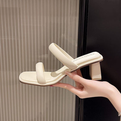 Chanclas de verano de tacón medio para mujer