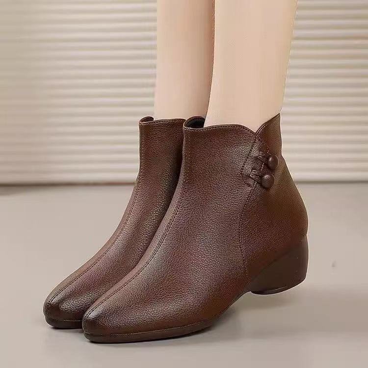 Botines de cuña nuevos (piel auténtica)