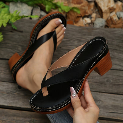 Sandalias de dedo de tacón para mujer