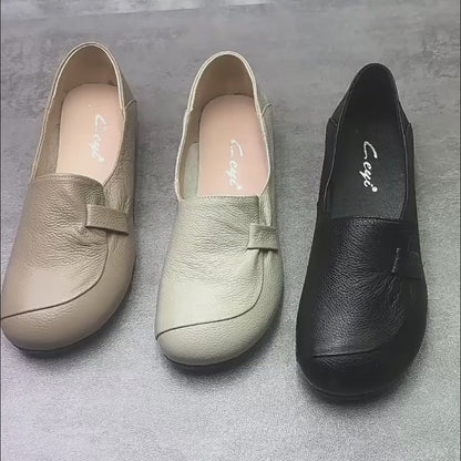 Zapatos de madre con suela blanda de piel de vaca