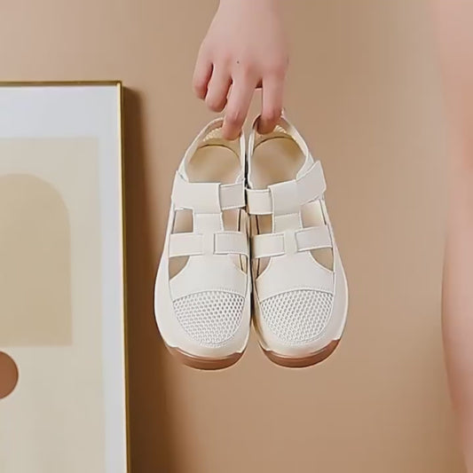 Zapatos de plataforma de cuero con malla26706