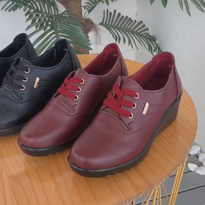 Zapatos de cuero de suela gruesa para madre
