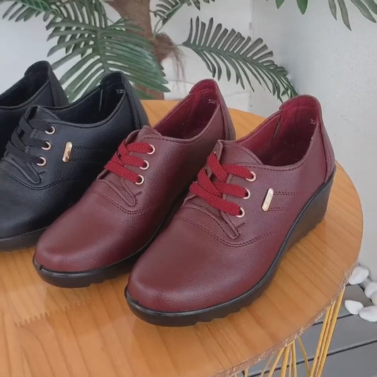 Zapatos de cuero de suela gruesa para madre