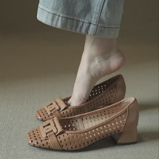 Zapatos de piel – Punta cuadrada estilo francés