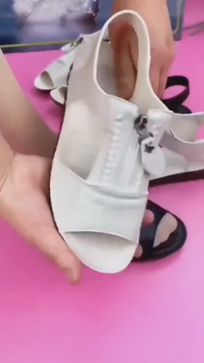 Sandalias casuales de piel auténtica