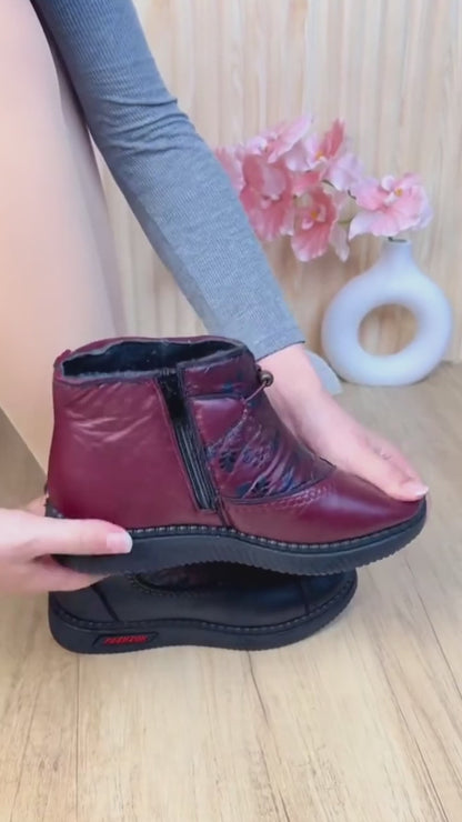 Botas cortas cálidas estampadas de invierno