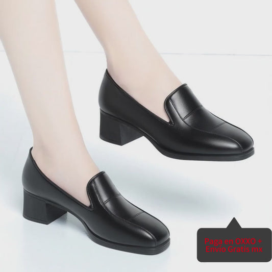 Zapatos de tacón medio a cuadros
