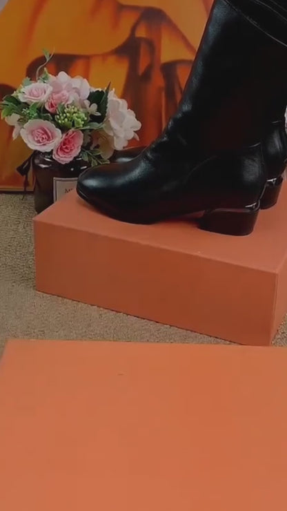Botas media caña mujer de piel suave