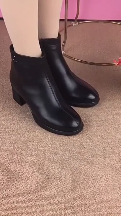 Botines de tacón grueso para mujer